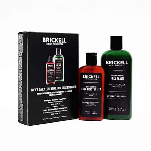 Brickell Men Daily Essential Face Care Routine II, Nettoyant visage purifiant au charbon de bois et hydratant quotidien pour le visage, naturel et biologique, non parfumé