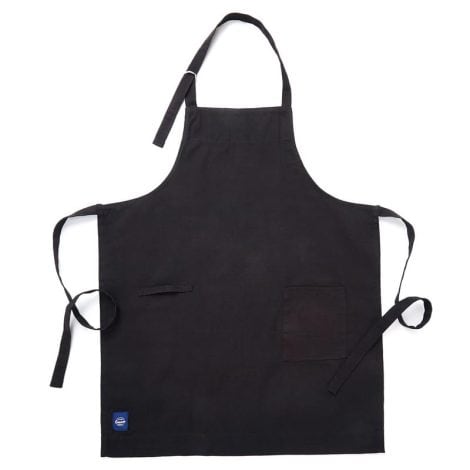 Tablier de cuisine Full Black, ajustable et pratique avec poches et porte-serviettes, écologique et polyvalent pour maison et restaurant.