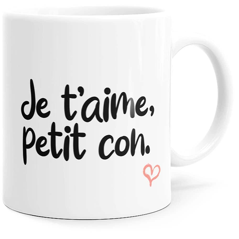 Luigi Collection Mug Humour Amour Petit Con Tasse Message drôle. Idée Cadeau Original Amis Couple Amoureux Collègue Frère Sœur Mari Femme Fiancés pour Anniversaire St Valentin Noël. Souriez dès le Réveil