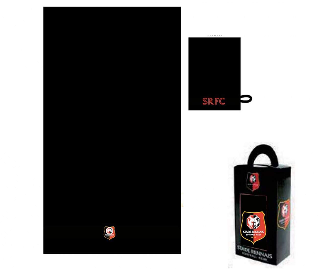 Stade Rennais Coffret Cadeau Serviette de Bain + Gant de Toilette - Collection Officielle Rennes Football Club