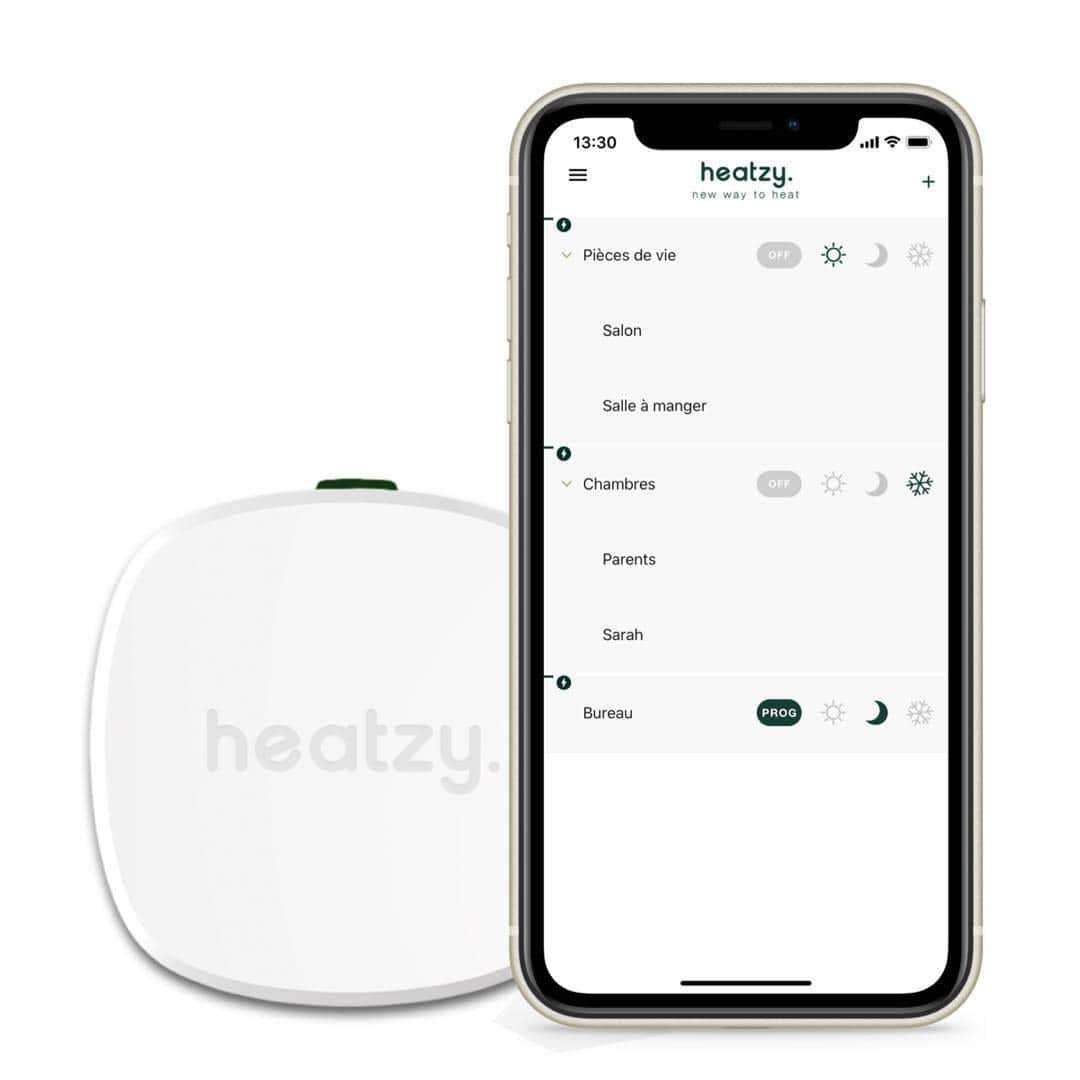 HEATZY - Objet Connecté - Programmateur/Thermostat Connecté et Intelligent Filaire - Pour choisir à distance le mode de chauffe de vos radiateurs