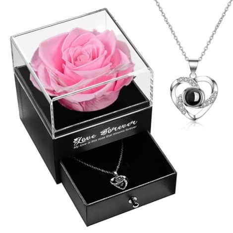 Boîte à Bijoux en Forme de Roses et Fleurs – Cadeau idéal pour femme, mère, petite amie, sœur.