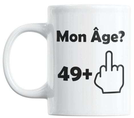 Tasse Générique “50 ans” : Cadeau humoristique pour homme et femme à l’occasion d’un anniversaire.