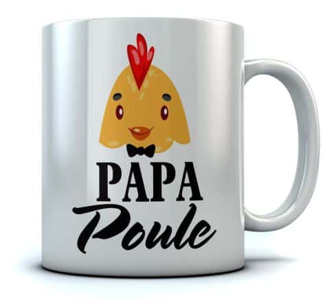 Mug blanc Papa Fête Cadeau Père Idée Papa Poule Tasse Papa 11 Oz.       
(Note: The translation might not match exactly but conveys a similar meaning.)