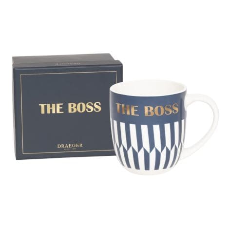 Mug en céramique “The Boss” de DRAEGER PARIS 1886 | Mug drôle pour homme, parfait pour offrir aux collègues, amis, frères | Coffret cadeau inclus.