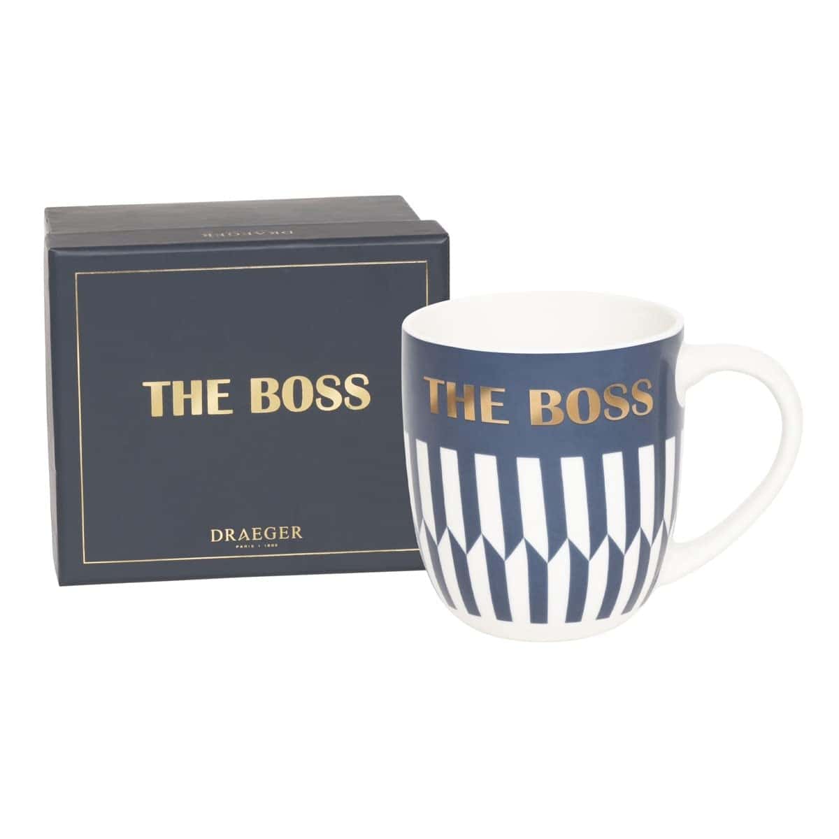 DRAEGER PARIS 1886 DRAEGER PARIS | Mug bleu en céramique "The Boss" | Mug humour pour lui, pour hommes, Cadeau Collègue, Ami, Copain, Frère | Mug café avec Coffret Cadeau