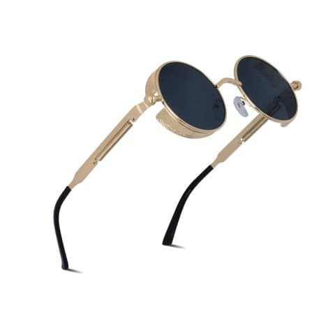 Lunettes de soleil Steampunk besbomig pour hommes et femmes, style rétro, idéales pour voyager, pêcher et faire du sport.