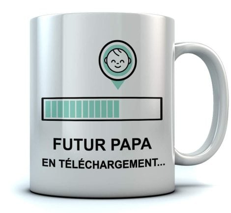 Tasse 11 Oz. Blanche “Annonce de Grossesse” : Cadeau spécial pour la fête des pères pour le futur papa !