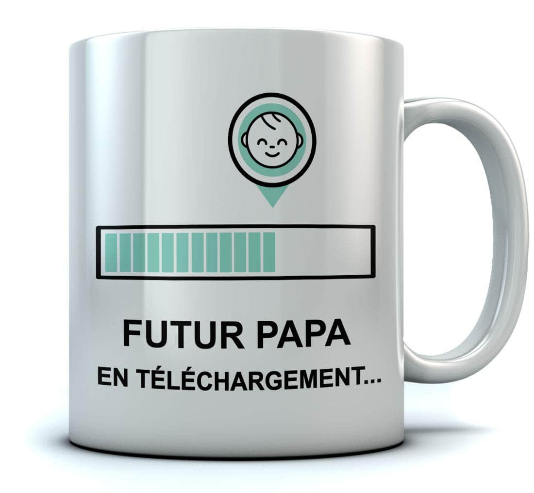 Mug Papa Annonce Grossesse Cadeau Pour La Fete Des Pere Futur Papa Tasse 11 Oz. Blanc