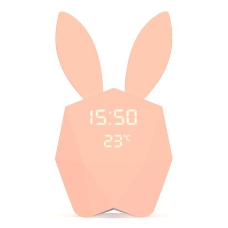 Mob – Cutty Clock Connect – Réveil Intelligent avec capteur de mouvement – Veilleuse portable design – Rose