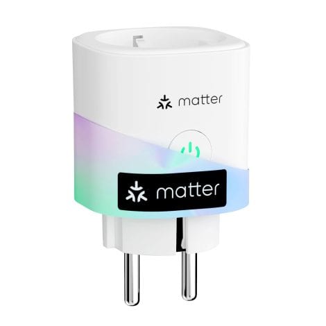 Prise Intelligente Meross Matter (Type F), 16A, compatible avec Apple Home, Alexa et Google Home, avec mesure de consommation d’énergie pour panneau solaire photovoltaïque.