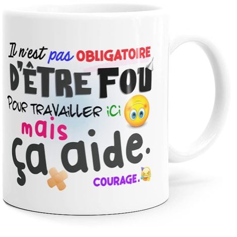 Mug Rigolo “Collègue Fou” : Cadeau Original pour Départ en Retraite ou Anniversaire Noël.