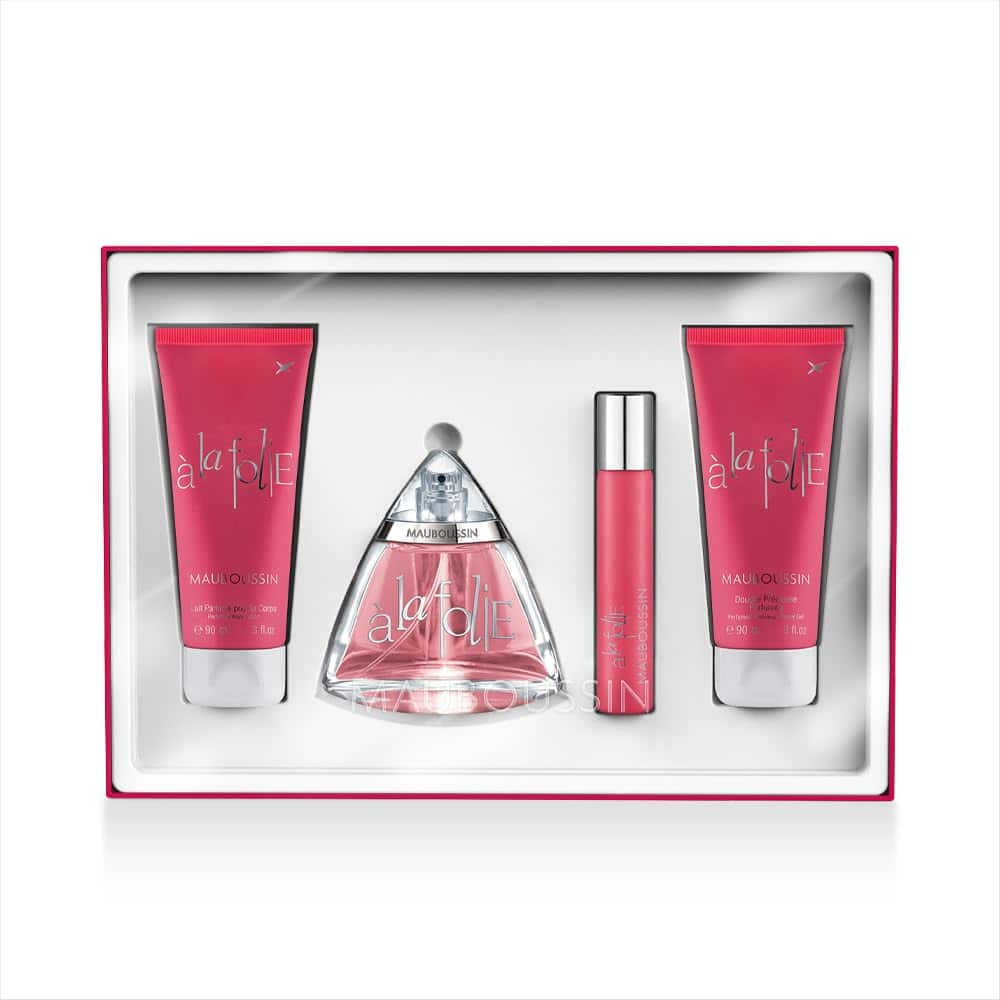 Mauboussin - Coffret Prestige 2023 A La Folie : Eau de Parfum 100ml, Gel Douche 90ml, Lait Corps 90ml & Travel Spray 20ml