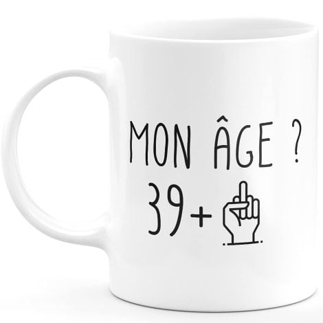 “Mug original à offrir pour fêter les 40 ans d’un homme ou d’une femme avec humour, fun et originalité.”