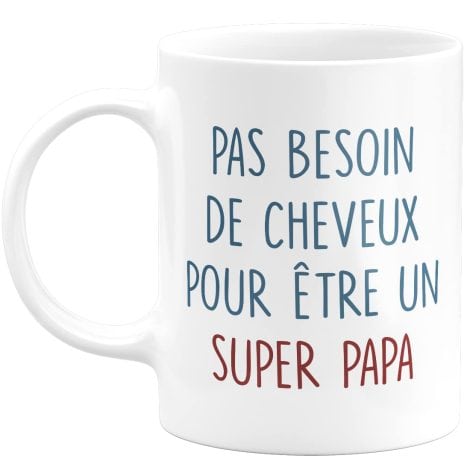 Tasse rigolote “Super Papa” – idéale pour offrir lors de la fête des pères ou Noël.