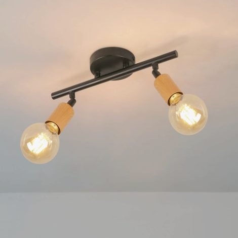 Spot de plafond ajustable noir à LED, idéal pour illuminer les escaliers et couloirs de bureau.