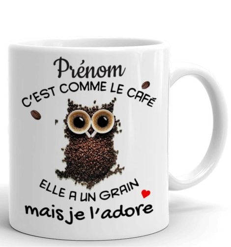 Tasse-Mug Joyeux Anniversaire pour une Amie Personnalisé – Café Adoré avec Bonheur – Drôle Amusant