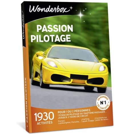 Coffret cadeau “Passion Pilotage” : 1930 stages de pilotage Ferrari, Lamborghini, Porsche, rallye, karting, drift moto pour 1 à 3 personnes.