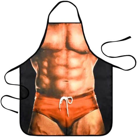 Tablier de cuisine humoristique et séduisant HQdeal – idéal pour barbecue et fêtes – cadeau pour hommes.