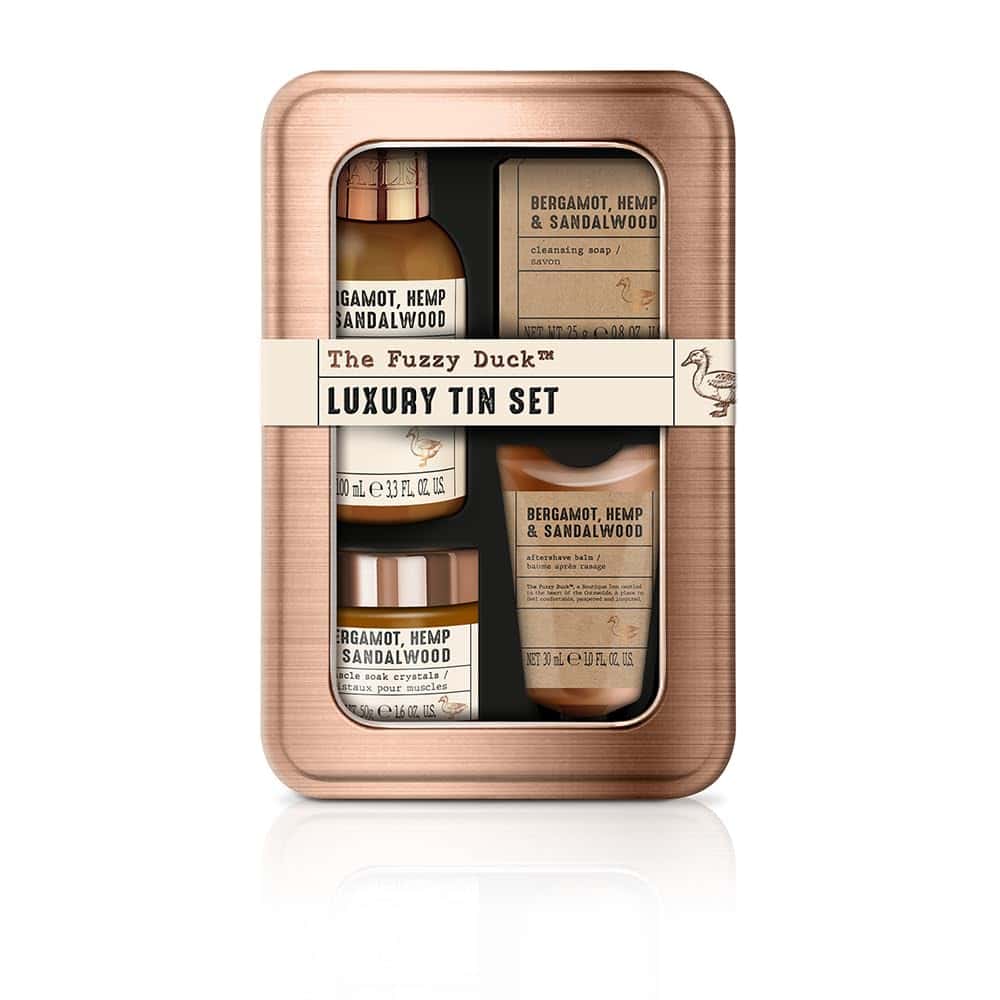 Baylis & Harding The Fuzzy Duck Coffret cadeau en étain pour homme Bergamote, chanvre et bois de santal