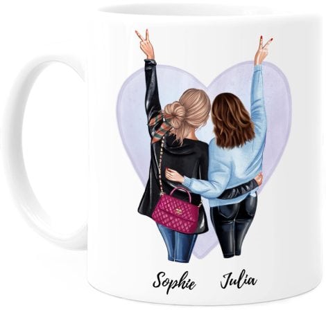 Mug Complice™ Personnalisé 2 Meilleures Amies – Cadeau Original Anniversaire Amie – 330 mL Céramique