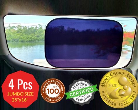 Protège-soleil auto KindyFluff pour bébé – Le seul certifié, bloque 99,95% des UVR. Accessoire primé pour voiture, idéal pour SUV, voiture, camping-car, fourgonnette.