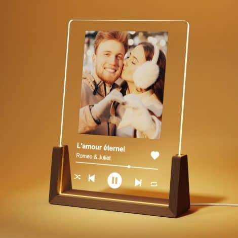 Plaque Spotify Photo Personnalisée : Idée Cadeau pour Elle, Lui et Ami(e). Original pour Anniv, Noël, St-Valentin.