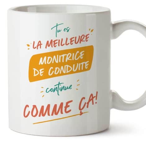 Tasses MUGFFINS pour monitrice de conduite – Cadeau original pour une femme monitrice de conduite – Continue ainsi !