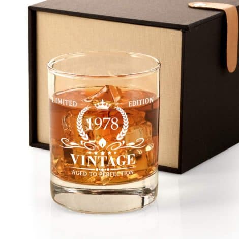 Verre à whisky vintage – Cadeau d’anniversaire homme – Anniversaire 45 ans – 1978 – Idée cadeau amusante.