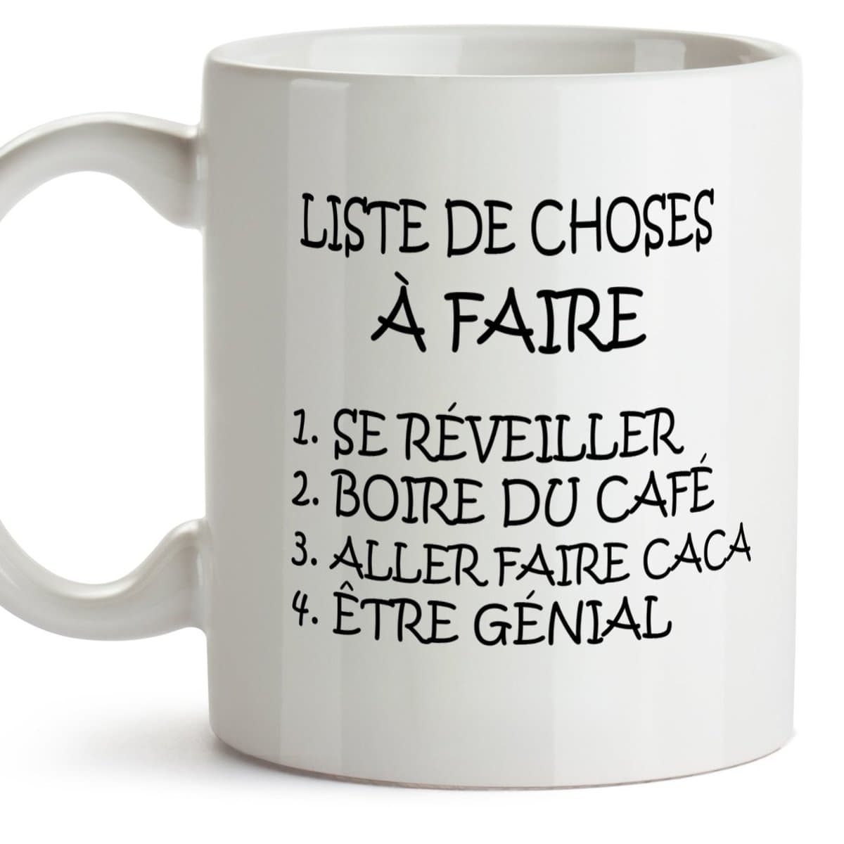 Mug - Liste de Choses à Faire - to do List - Tasse pour Le Petit-déjeuner Originale et Amusante avec Un Message Rigolo. Cadeau pour amies ou à Offr