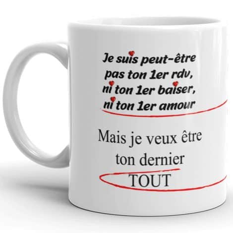 Mug “Amour Éternel” en céramique 325ml – Idée cadeau originale pour votre partenaire lors de fêtes, anniversaires ou Saint-Valentin.