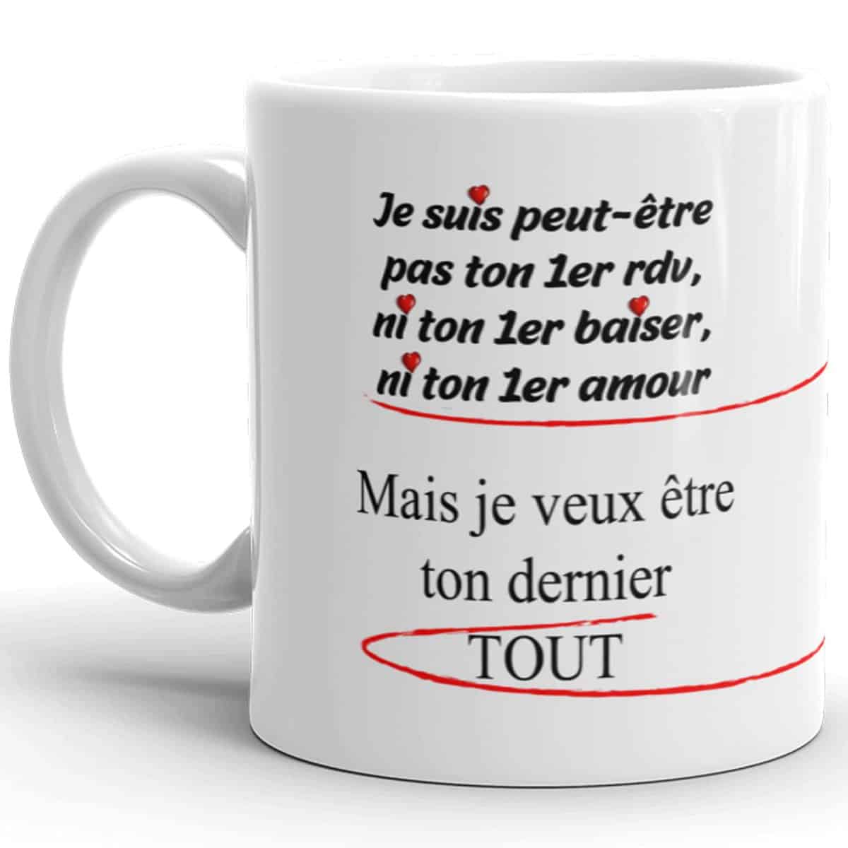 Kalféa Mug amour je t'aime pour toujours tasse céramique idée cadeau originale déclaration femme homme fiancé chéri conjoint partenaire amoureux fête anniversaire Noël Saint Valentin 325ml