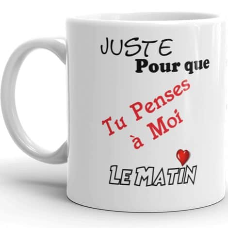 Mug Cœur de l’Amour pour une déclaration matinale, idéal comme cadeau de Noël ou la Saint-Valentin.