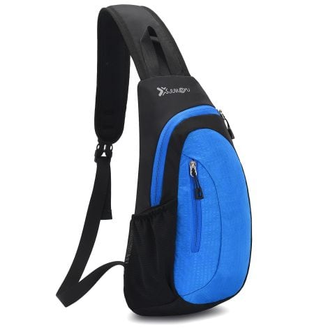 Sac de poitrine Sciphylia, pratique et étanche, idéal pour homme et femme lors de voyages et de cyclisme à l’extérieur. (Bleu)