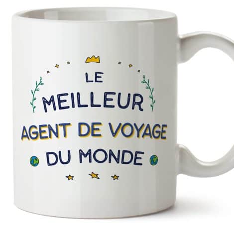 Tasses AGENT DE VOYAGE personnalisées – Cadeau original pour homme passionné de voyages – 11 oz / 330 ml