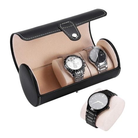 Coffret de rangement pour montres GAESHOW, en PU, avec 3 fentes, idéal pour offrir à Noël ou un anniversaire.