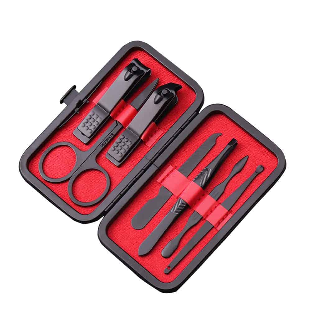 Kit de manucure et pédicure QiFlye en acier inoxydable, kit de toilettage professionnel, soin des cuticules et des ongles, le cadeau parfait pour les femmes et les hommes.