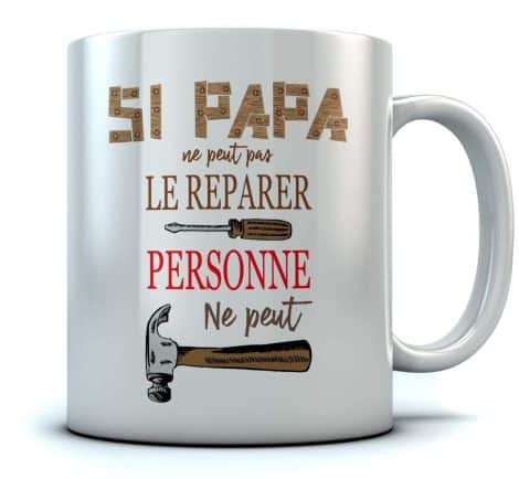 Tasse Blanche “Le Mug du Super Papa” pour l’anniversaire ou la fête des pères.