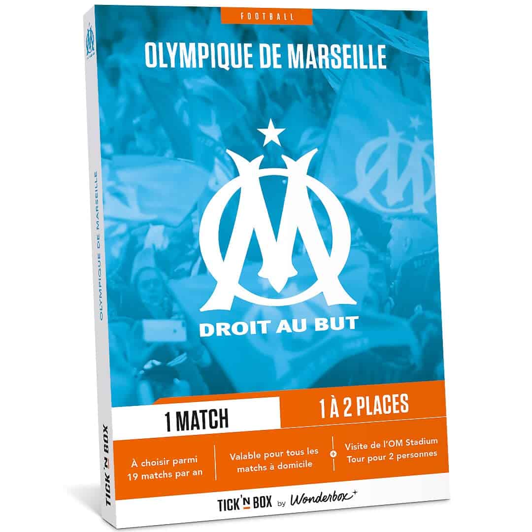 Tick'n Box - Coffret Cadeau - Divertissement - Om - Olympique De Marseille - Billets Valables pour Un Match Au Choix Parmi Tous Les Matchs À Domicile (Hors Coupes)