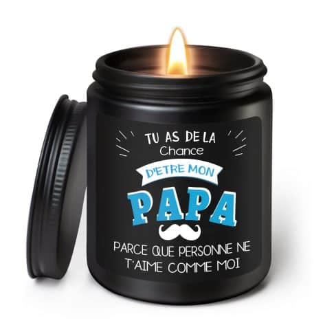 Cadeau pour papa, cadeau pour la fête des pères, cadeau d’anniversaire pour papa, idée cadeau pour Noël papa, bougie cadeau pour papa, cadeau pour père, cadeau homme pour Noël, bougie parfumée cadeau.