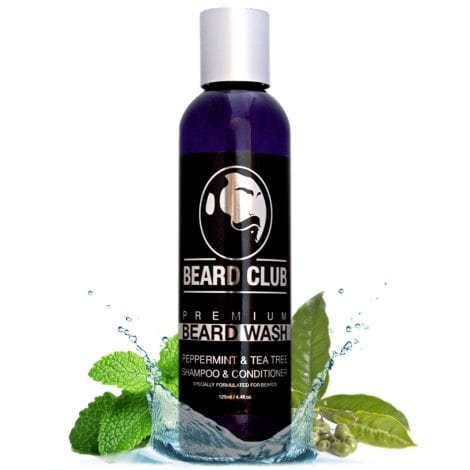 Shampooing de barbe premium à la menthe poivrée et au théier – Savon pour barbe à 125ml – 100% naturel et bio pour hommes.