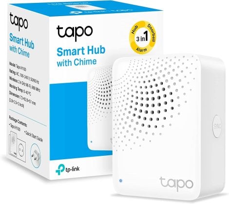 Tapo Hub Intelligent avec carillon Tapo H100, compatible avec les capteurs/interrupteurs Tapo, connectez jusqu’à 64 dispositifs, 19 mélodies, facile à installer.