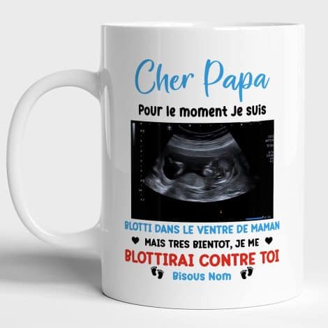 Mug personnalisé Lalasol avec votre prénom et photo. Idée cadeau pour fête des pères – Tasse à café et thé pour nouveau papa. Fabriqué en France.