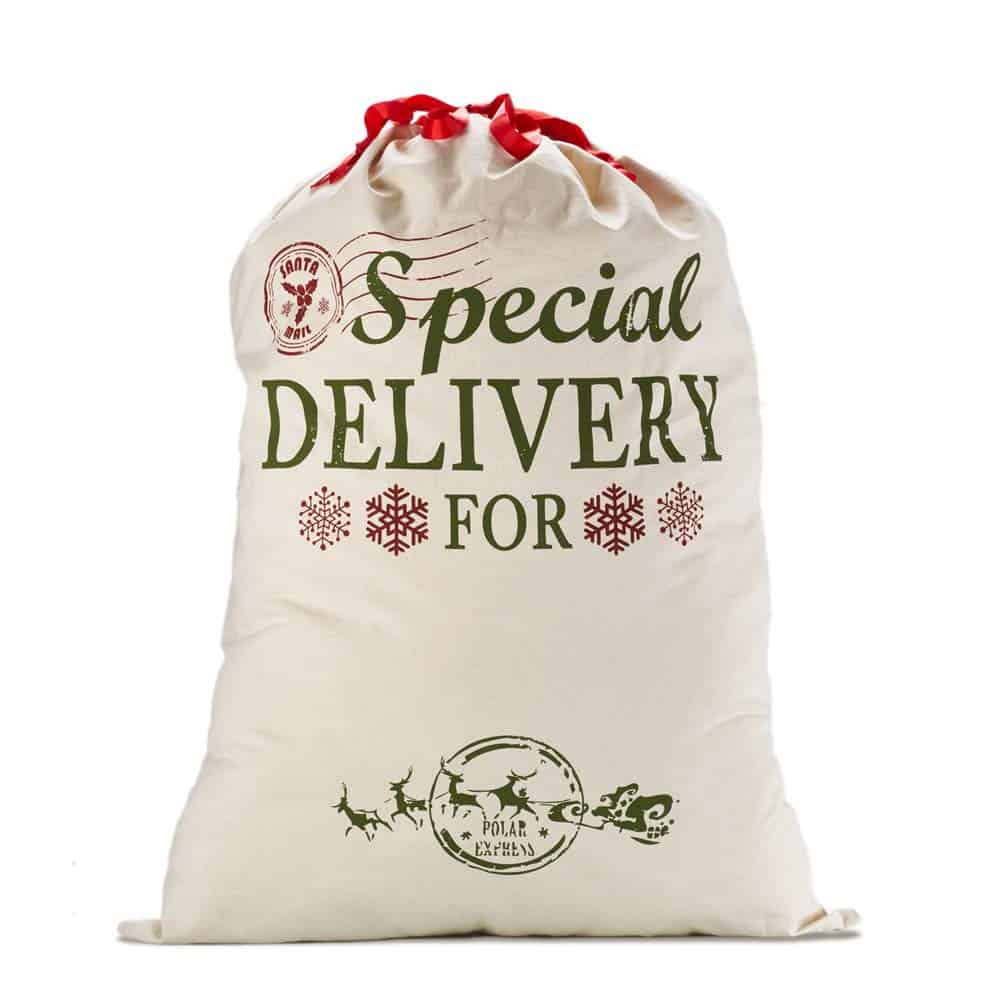 Sacs de Noël pour cadeau, Personnalisés Santa Sacks Toile valise Avec cordon rouge Extra Large 39.4" X 27.6" pour Noël présente des décorations de cadeaux de Noël et des cadeaux (Extra Grand)