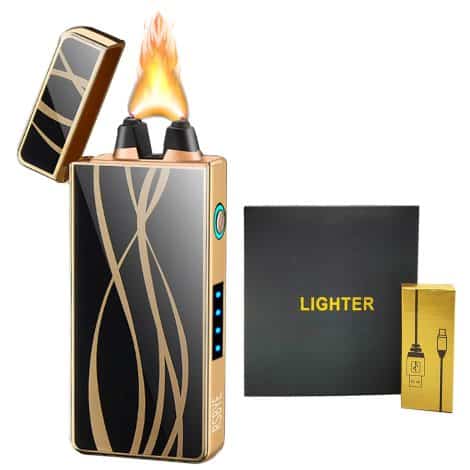 Briquet Tempête Haute Puissance RSBYE, batterie indicatrice, rechargeable par USB, personnalisé pour homme, cadeau idéal. (Ligne)