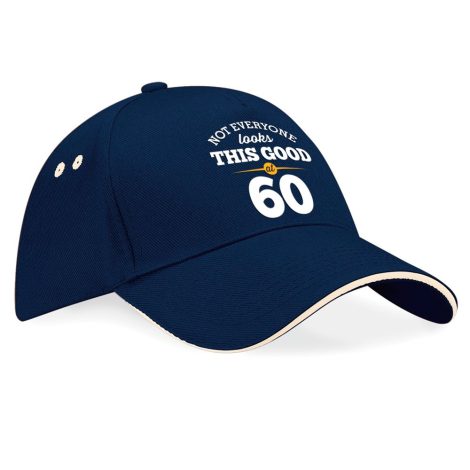 Casquette souvenir 60ème anniversaire, bleu marine, taille unique, pour homme/femme – idéal pour cadeau.