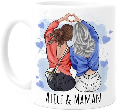 Tasse Maman et Fille Personnalisée – Cadeau Original pour Anniversaire ou Fête des Mères – 330 mL