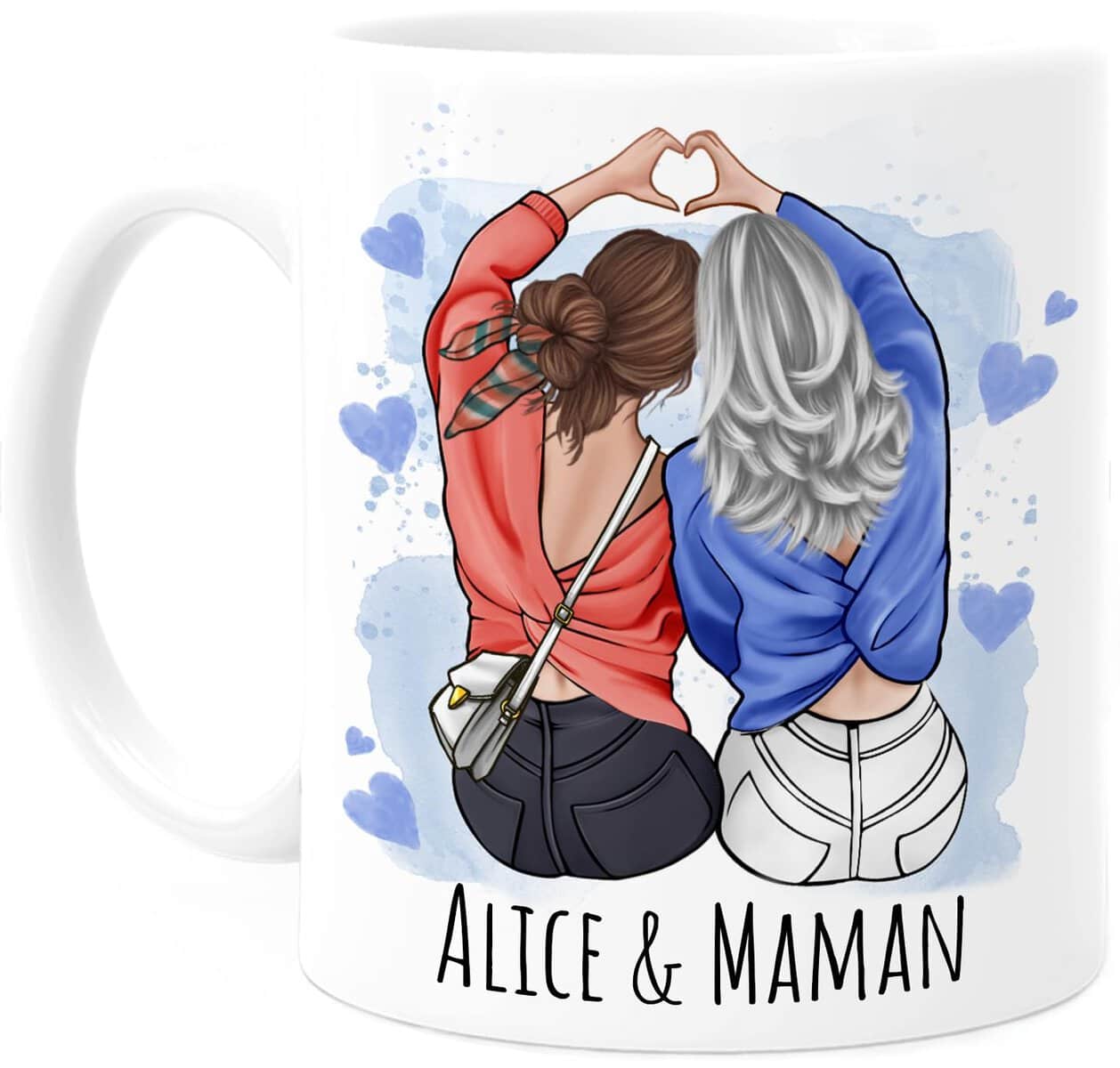 Tassenliebling® Tasse Personnalisable Cadeau Maman avec 1 fille - Cadeau Mere Fille - Cadeau Anniversaire Maman - Cadeau Fete Des Meres - Mug Original Pour Maman - 330 mL Céramique