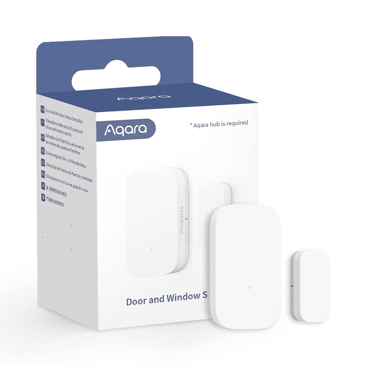 Aqara Détecteur d'Ouverture Porte/Fenêtre , NÉCESSITE AQARA HUB, Connexion Zigbee, Détecteur sans Fil pour Système d'Alarme et Domotique Intelligente, Compatible avec Apple HomeKit, Alexa, IFTTT