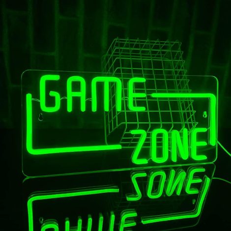 Enseigne lumineuse Game Zone néons pour la déco des salles de jeux, bars. Cadeau parfait pour garçons, amis, ados.